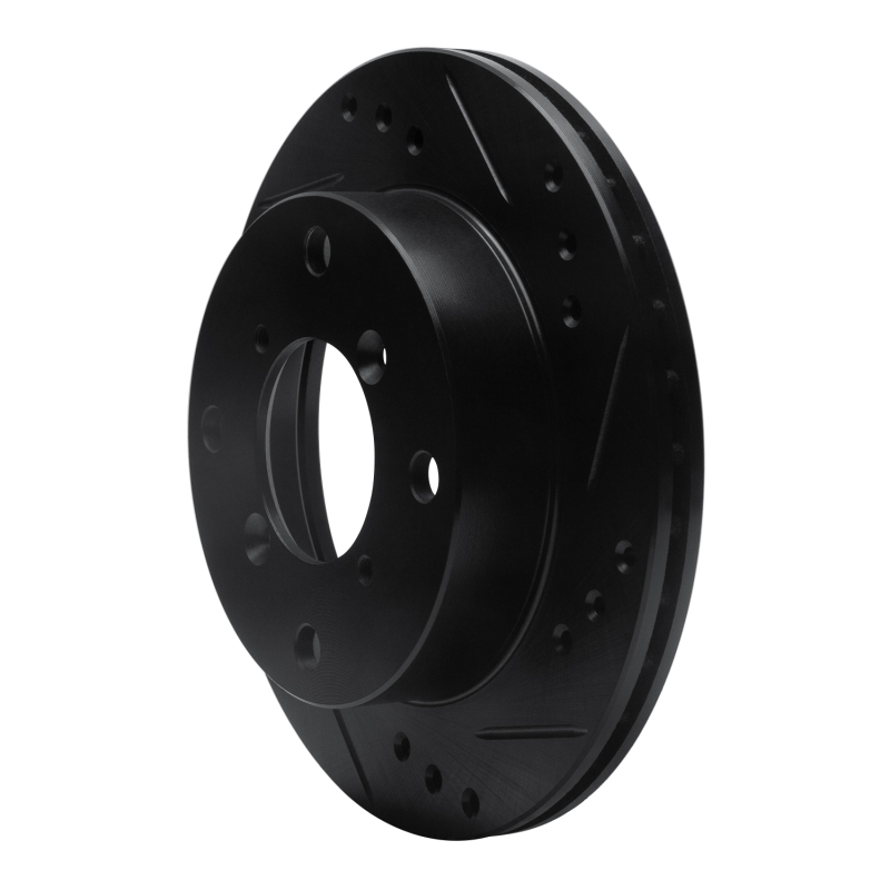 Chevrolet Metro Brake Rotor (1) - Front Right - R1 Concepts - Drilled & Slotted - Black - `89-`01